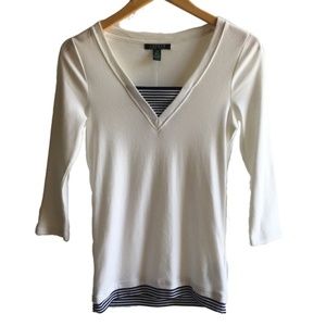 NWT Ralph Lauren white and blue stripe top